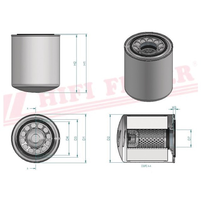 Filtre Hydraulique SH 63736 Hifi Filter référence fournisseur HIFSH63736